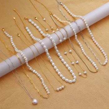 Dainty 14K Gold Plated Chain Choker Pearl Necklaces 925 Sterling Silver Baroque Natural Freshwater Pearl Necklace Fine Jewelry for Women - Guangzhou Peishang Jewelry Co., Ltd. - China