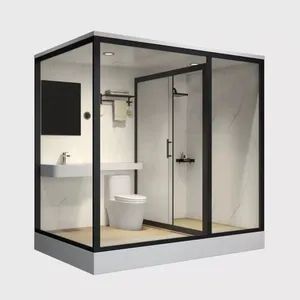 Modern Hotel Bathroom Tempered Glass Shower Door Shape Rectangular Open Style Sliding HS Code 9406900090 Design Style - Qingdao Luqing Jiayu Metal Products Co., Ltd - China