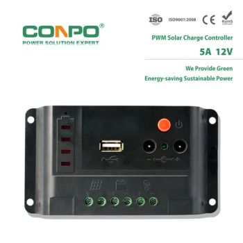 Ck10u 5A, 12V, USB, LED, PWM Solar Charger Controller Trademark CONPO Model NO. CK10U Rated Voltage 12V HS Code - Nanjing Conpo Power Tech. Co., Ltd. - China