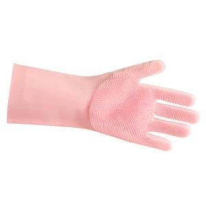 Kitchenware Cleaning Silicone Rubber Gloves with Brush for Household, Bathroom, Pet Bathing - Linyi Golden Dragon Source Safety Technology Co., Ltd. - China