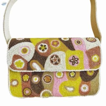 Beaded Shoulder Bag/ Beaded Clutch, Premium -  HANDYARTANDCRAFTS  - India