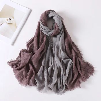 New Arrivals Cotton Linen Scarf Women Fashion Wrap Headband Muslim Gradient Colored Hijab Scarf - Market Union Co. Ltd. - China