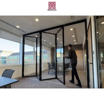 Custom House Aluminum Doors Commercial Office Glass Accordion Bi Folding Doors - Foshan Wanjia Window and Door Co., Ltd. - China