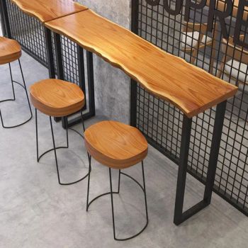 Natural Solid Wood Bar Height Table Dining Table Restaurant Furniture Modern Style High Bar Tables and Stools Set - Foshan Xinda Furniture Co., Ltd. - China