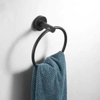 Wholesale Bathroom Shelves Sanitary Ware Stainless Steel Black Towel Holder Ring - Anqing Homewell Wood Co., Ltd - China