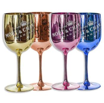 Shiny Ice Imperial Champagne Pink Rose Acrylic Plastic Goblets Glasses Flutes - Suzhou TopRising International Trade Co., Ltd - China
