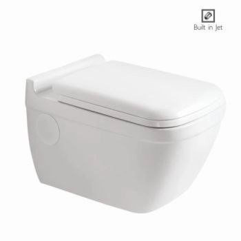 Ceramic Plumber Bathware Aston Wall Hung Shape Oval Color White Material Ceramic Mount Type Wall Mounted Toilet Seat Type - Aagam Sanitation - India