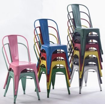 Restaurant Vintage Industrial Style Wholesale Stackable Metal Tolixs Dining Chairs - Elementz Furniture Langfang Co., Ltd. - China
