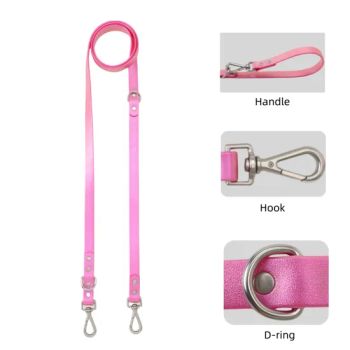 Customization Pet Leash Waterproof PVC Dog Leash Double Hook for Leash Multifunctional Leash Pink Leashes & Collars Personalized Logo Training Dog Leash - Link Pet Products Co., Ltd. - China