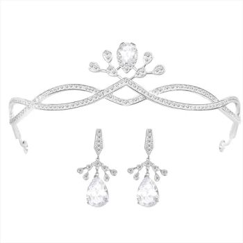 Jade Angel Luxury Crown Headwear with Earrings Fashion Bridal Hair Accessories - Jade Angel Jewelry Co., Ltd. - China