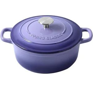 Enameled Cast Iron Duch Oven, 5.5 Quart Round Dutch Ovens Pot with Lid, Dual Handle for Bread Baking, Purple - Hebei Machinery & Equipment Import & Export Co., Ltd. - China