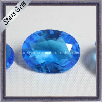 Beautiful Aqua Blue Oval Shape Crystal Glass Beads Type Bead MOQ 50PCS Shape Oval Quality AA Trademark Starsgem Material Glass - Guangxi Wuzhou Starsgem Co., Limited - China
