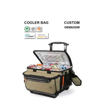 Golden Insulated Thermal Bag Food Delivery Picnic Camping Cooler Trolley Bag - Sanda New Material Co., Ltd. - China