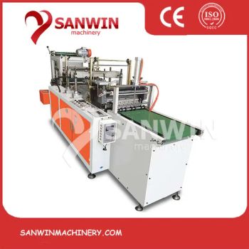 Automatic Disposable Plastic Gloves Making Machine Speed High Power 15kw Layer Single Voltage 380V Weight 1400kgs Trademark - Ruian Sanwin Machinery Co., Ltd. - China