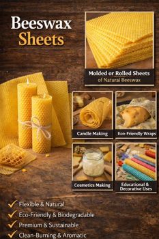 Beeswax sheets 100% natural beeswax Form Sheets Wax Type Natural Weight Up to 1 kg Delivery Form Bag - Apilontrade LLC - Ukraine