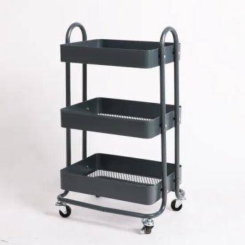 Multifunction Steel Trolley Cart Mobile Storage Service Cart Three Floor Kitchen Trolley Home Storage Cart - LUOYANG SHIDIU IMPORT AND EXPORT CO., LTD. - China