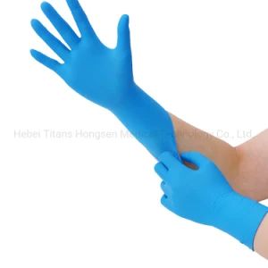Disposable Blue Nitrile Gloves Powder Free Industrial Blue Nitrile Gloves - Hebei Titans Hongsen Medical Technology Co., Ltd. - China