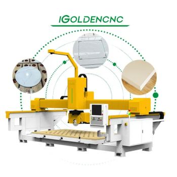 5 Axis CNC Milling Cutting Bridge Saw Machine for Quartz Granite Marble Stone-Wood Routers - SHANDONG IGOLDEN CNC TECHNOLOGY CO., LTD. - China