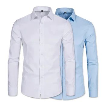 Custom Dress Shirts Formal with Logo High Quality Work Mens Shirts Casual Long Sleeve Business Workwear White Shirts for Mens - Hebei Jin Lier Trading Co., Ltd. - China