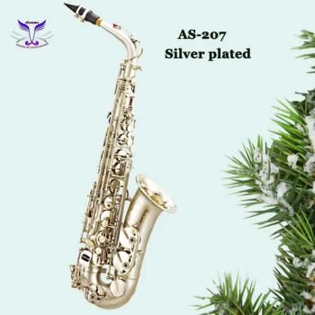 Alto Saxophone Musical Instrument Chinese Tone Eb Color Silver Model NO. AS-207 Strap With Strap Body Material Brass Type Alto Saxophone - Longkou Yifeng Economic & Trade Co., Ltd - China