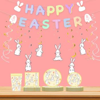 Easter Bunny Latte Art, Flag Pull Banners, Spiral Party Decoration - Quanzhou Hengze Supply Chain Management Co., Ltd. - China