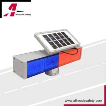 4-Sides Flashing Solar Powered Red & Blue LED Road Traffic Control Warning Light (8 modules) - Taizhou Allroads Safety Co., Ltd. - China