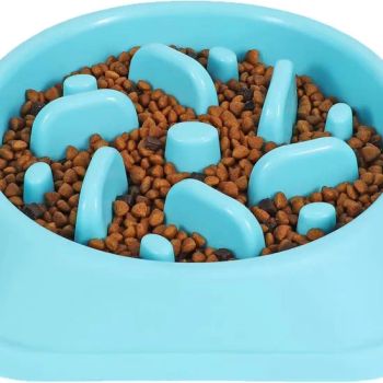 Non Slip Pet Slow Feeding Water Bowl Pet Slow Bowls Feeders MOQ 50PCS Color Blue Size Medium Material PP Origin China Trademark NA - Ningbo General Union Co., Ltd - China