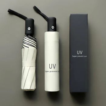Wholesale Promotional 3 Folding UV Automatic Windproof Sun Parasol Umbrella Custom Umbrella with Logo Prints - XIAMEN SUNFOO INDUSTRY CO., LTD. - China