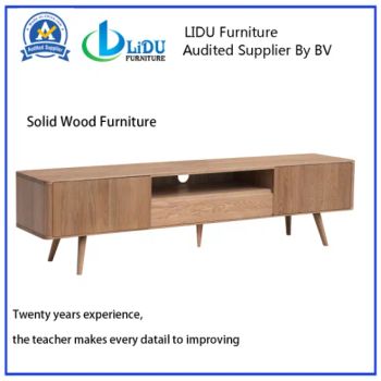 Solid Oak Wood TV Stand Rustic TV Stand/Entertainment Centers and TV Stands - Qingdao Lidu Furniture Co., Ltd. - China