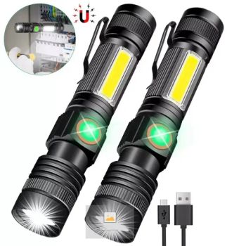 COB Sidelight Zoomable Camping Emergency Light Mini LED 100000 Lumens Waterproof Flashlights Torches - Ningbo Bone International Trading Co., Ltd. - China