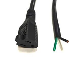 3X12AWG Pigtail Power Cord NEMA 5-15r to Stripped Ends 30cm Heavy-Duty Extension USA Power Cord - Lanka Industrial Automation (Shanghai) Co., Ltd. - China