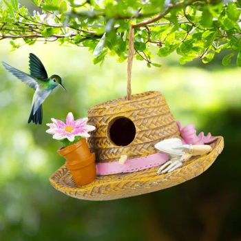 BSCI Factory Polyresin Birdhouse Hanging Bird Houses for Outside Wild Bird House - Quanzhou Leader Industry Limited - China