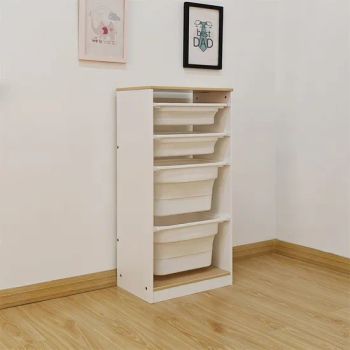 Storage Cabinet Custom Kids Furniture Toys Storage Wooden Storage Box Toys Organizer Toy Shelf with Plastic Bins Home Storage Furniture - Fuzhou Development Area Sensen Arts & Crafts Co., Ltd - China