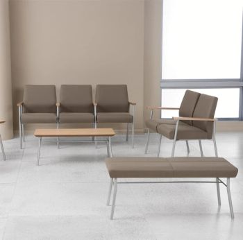 Comfy Durable Metal Medical Hospital Public Area Brown Waiting Room Bench Bank Reception Seating Chairs - Guangdong Hongye Furniture Group Co., Ltd - China