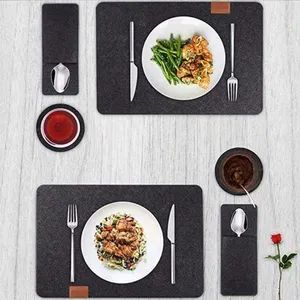 Kitchen Table Placemat Felt Mats Table Runner and Placemat Set Black Grey Placemats - Skylark Network Co., Ltd. - China