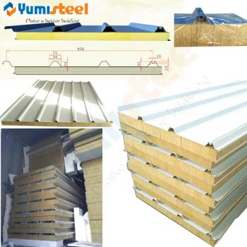 Fireproof Rockwool/EPS Insulated Steel Roof/Wall Sandwich Panels for Steel Buildings - XIAMEN YUMI NEW MATERIAL TECHNOLOGY CO., LTD. - China