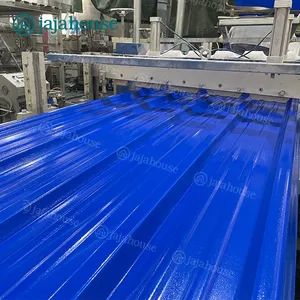 Blue Color UPVC Roofing Sheets Trapezoidal 3 Layers Teja PVC Roofing Panels Tejas PARA Techo - Guangdong Jajahouse New Materials Technology Co., Ltd. - China