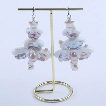 Natural Freshwater Pearl Pendant Keshi Pearl Christmas Tree Shape 925 Sterling Silver Pendant for Fashion Pendant Necklaces - Zhangjiagang City Daking Jewellery Co., Ltd. - China