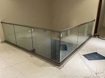 Aluminium Balcony Glass Railing, 12 mm Diameter 50mm Thickness 12 mm Position Balcony Material Aluminium Railing Height 3 - Alif Aluminium - India