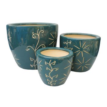 Pretty designs indoor glazed flower ceramic pots pottery planter for planting tree or paper flower on desktop - DAI PHONG LAN CERAMIC COMPANY LIMITED - Vietnam
