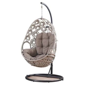 Outdoor Patio Furniture Rattan Garden Chair Hanging Wicker Egg Shaped Patio Swings - Foshan City Longang Furniture Co., Ltd. - China