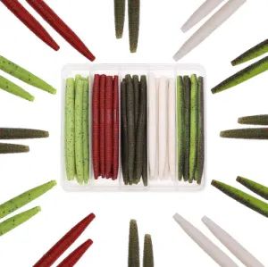 Wacky-Worms-Bass-Fishing-Lure-Kit-Wacky-Rig-Worms-Soft-Plastic-Stick-Baits3 4" 5" 6 Inch - Weihai Lotus Outdoor Co., Ltd. - China