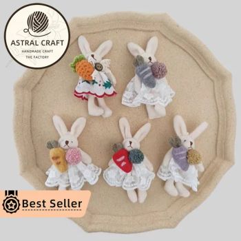 Handmade Finished Fashion Party 3D Floral Rabbits New Knitting Embroidery Brooch Pin - Shantou Tianshangxing Crafts Processing Factory - China