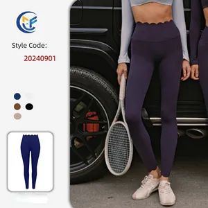 Wave Cut Flower Design Gym Clothes No T Line Sports Leggings Tummy Control Stretch Yoga Pants for Running Gym Fitness Wear - Xiamen Morphy Technology Co., Ltd. - China