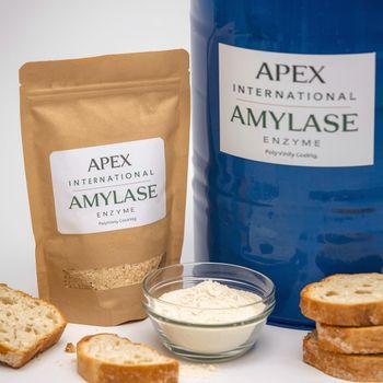 Amylase Enzyme, Industrial Amylase Enzyme, Amylase Enzyme Supplier, Amylase Enzyme Manufacturer, Amylase Enzyme Supplier from India, Amylase Enzyme for Baking Industry, Baking Amylase Enzyme, Bakery Processing Enzyme, Bakery Enzyme, Bread Improver Enzyme, Amylase for Bakery Applications, Bio Processing Enzyme, Enzyme for Industrial Applications, High Performance Amylase Enzyme. - APEX INTERNATIONAL - India
