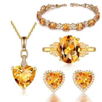 Fashion 925 Sterling Custom Citrine Gemstone Jewelry Set - Beach Gem & Jewelry Co., Ltd. - China