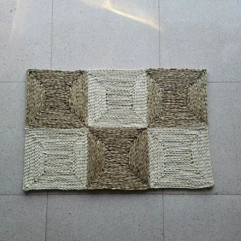 90X60cm Handmade Stitch Straw Carpet Braided Area Rug Corn Bran Mat Living Room Floor Rugs - RIZHAO SUNGOOD ARTS & CRAFTS CO., LTD. - China