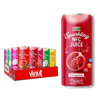 Sparkling Pomegranate Juice Drink | 330ml (Pack of 24) VINUT, Non-GMO, No Added Sugar, Wholesale Supplier, Free Sample, OEM ODM - Nam Viet F&B - Vietnam