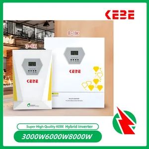 KEBE KEBE-6kW 6000W 48V DC-AC Sine Wave 1P Off-Grid MPPT 1Y Voltage 48V Power 6000W Origin China HS Code 850440 Trademark KEBE - Shenzhen Kebe Electronic Co., Ltd - China