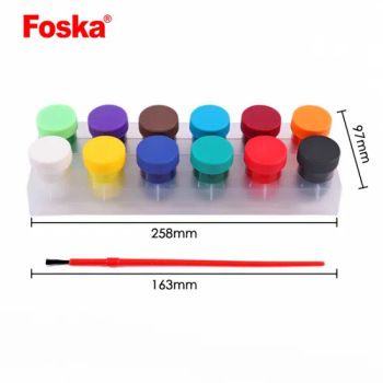 Foska 12Color Gouache Paint 12ml Tempera PP Box MOQ100 15D - Anhui Sunshine Stationery Co., Ltd. - China